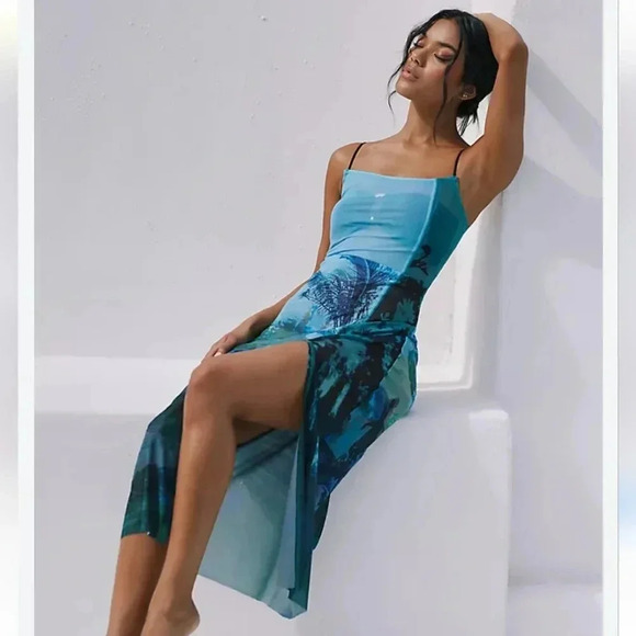 Anthropologie Sleeveless Sheath Midi Beach Cover up Dress Medium - Picture 1 of 8